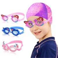 Professional Swimming Goggles Girl Cartoon Swim Glasses with Ear Plug Waterproof Anti Fog Swim Eyewear For Children Kids Gifts Goggles