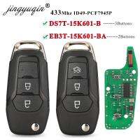 Jingyuqin Flip Remote Key Fob ID49 433Mhz DS7T-15K601-B /EB3T-15K601-BA For Ford F150 Ranger Galaxy S-Max KA+ Mondeo V