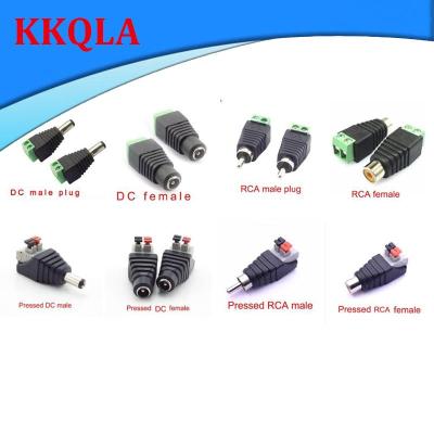 QKKQLA 2pcs DC RCA Female Male power Connector 5.5mm 2.1mm Jack plug audio Adapter Wire Connector For RGB LED Strip Light CCTV Camera