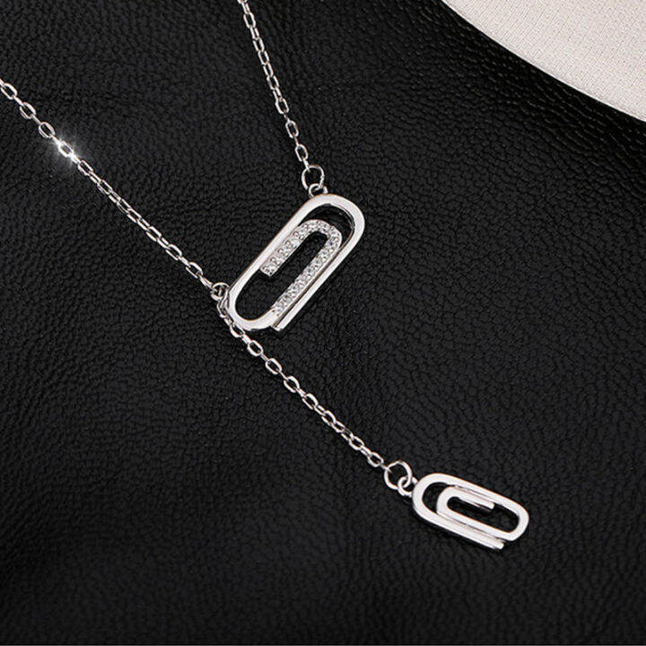 anenjery-925-sterling-silver-paper-clip-necklace-for-women-hot-fashion-geometric-clavicle-chain-jewelry-gifts-s-n751