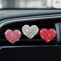 【hot】 Heart-shaped Car Air Outlet Clip Rhinestone Conditioning Perfume Decoration Accessories