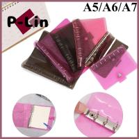 เครื่องเขียน P-LIN A5/A6/A7กลิตเตอร์สมุดบันทึกประจำวันรีฟิลสีดำสีชมพูตัวยึดใบหลวมแฟ้มซองคลิปวางแผนเคสโน้ตบุ๊ก