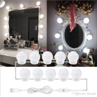 WAI ไฟปิงปอง โคมไฟ led [สินค้าพร้อมส่ง] LED Vanity Mirror Light ปรับได้3สี-ปรับสว่างได้10ระดับ ไฟแต่งหน้า  ติดกระจก ไฟโต๊ะเครื ไฟประดับ  ไฟตกแต่ง