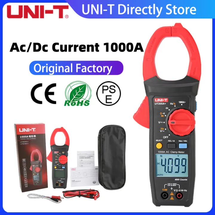 UNI-T Digital Clamp Meter UT205A UT206A 1000V AC DC Voltage 1000A ...