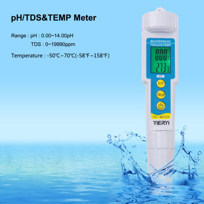 RCYAGO 3 in 1 พารามิเตอร์จอภาพ PH TDS PH Meter Aquarium เครื่องวัดค่าความเป็นกรด - ด่างเครื่องดื่มน้ำเครื่องวิเคราะห์คุณภาพ