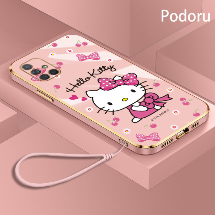 เคส-samsung-a71เรียบง่ายสุดหรูชุบทองเคสโทรศัพท์-hello-kitty-เคสซิลิโคน-tpu-นิ่ม