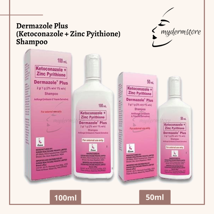 Dermazole Plus Ketoconazole Zinc Pyrithione Shampoo 50ml 100ml Premium Grade Dermatologist