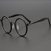 Round Frame Pure Titanium Glasses Vintage Men Full Rim Optical Eyewear Anti-Blue Light Goggle Prescription Eyeglasses for Women