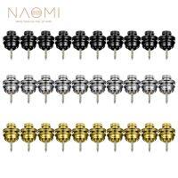 NAOMI ล็อคสายคล้องกีต้าร์รอบหัวแบนโลหะแบบทำงานหนักปุ่มสายรัดนิรภัย10ชิ้นสำหรับกีตาร์เบสไฟฟ้าอะคูสติก