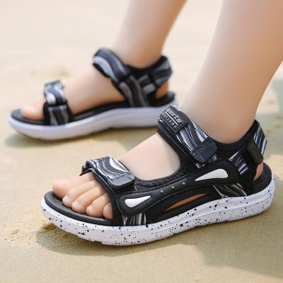 Summer Kids Sandals Boys Girls Beach Shoes Breathable Flat Sandals EVA Leather Children Outdoor Shoes Size 28-41