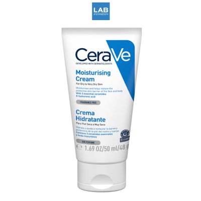 CERAVE Moisturising Cream 48g. เซราวี มอยสเจอร์ไรซิ่ง ครีม ผลิตภัณฑ์ครีมบำรุงผิวหน้า และผิวกาย สำหรับผิวธรรมดา-แห้งมาก 1 หลอด บรรจุ 48 กรัม(50 ml.)