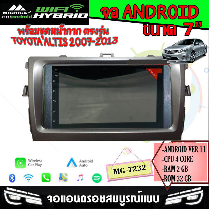 ถูกมาก-จอแอนดรอย-7นิ้ว-toyota-alits-2007-2013-ram2-rom32-4core-android-11-0-รองรับ-apple-carplay-android-auto-แบบไร้สาย-พร้อมหน้ากาก-7นิ้วและปลั๊กสำเร็จรูป-ติดตั้งง่าย