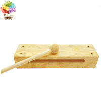 Treeyear Wood Block เครื่องดนตรีพร้อมค้อน Solid Hardwood Percussion Rhythm Blocks