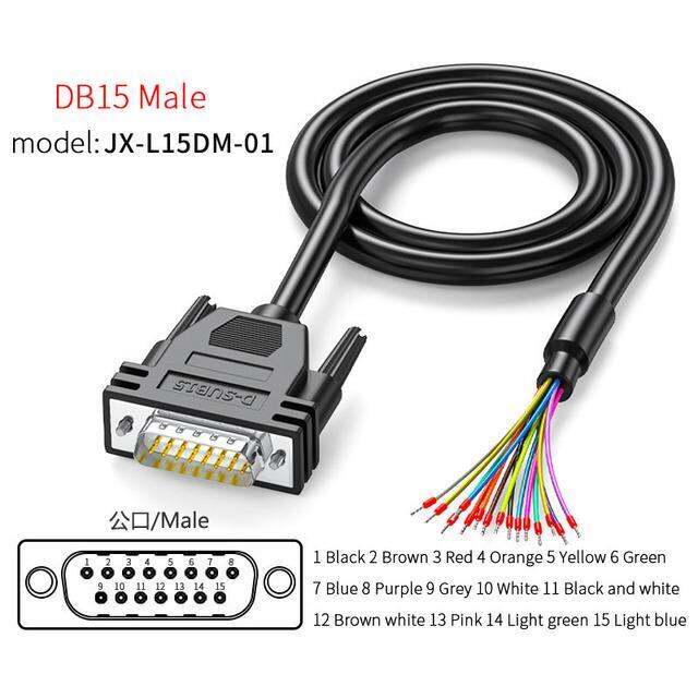 hot-dt-industrial-grade-db15-db25-connecting-solid-pin-gold-plated-male-and-female-single-wire-with-terminal