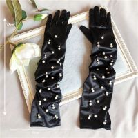 ₪▽❅ Black Fingerless Elegant Bridal Gloves Wedding Accessories Summer Bow Simple