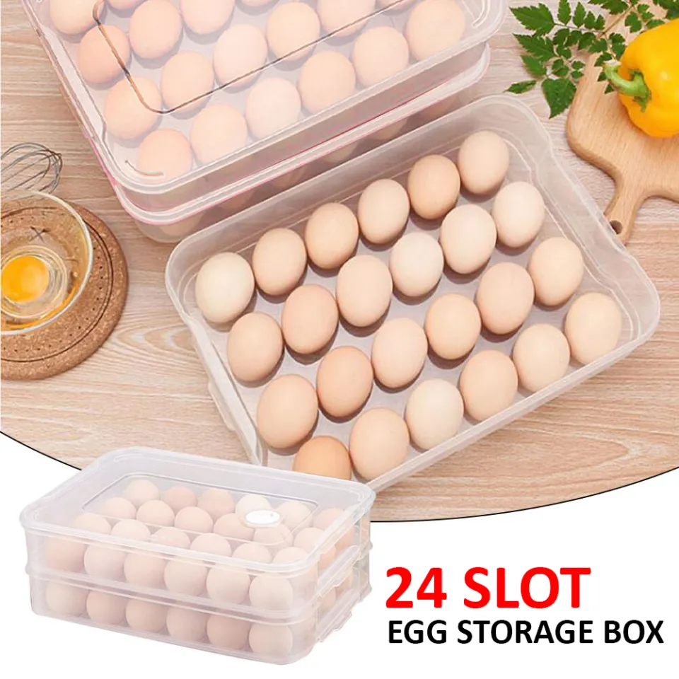 Refrigerator Egg Holder: NUEgg™, Rolling Fridge Egg Container, with  Stackable Trays