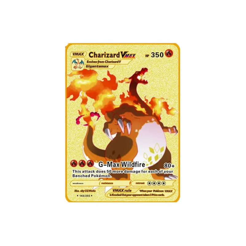 New Pokemon 27pcs English Charizard Vmax Mewtwo Gx Shiny Gold Metal Card Game Team Fighting Ordering Series Child Christmas Gift Lazada Ph