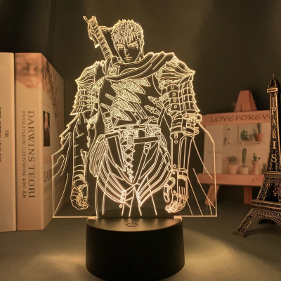 Anime Berserk Guts 3D Lamps LED Action Figure Night Lights Birthday Gift for Friend Bedroom Manga Coffee Table Desk Decoration