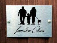 【LZ】◘♗☫  Customized Aluminum-plastic Composite Panel New Family Design Door Plaque Personalised With Family Name Silver Gold