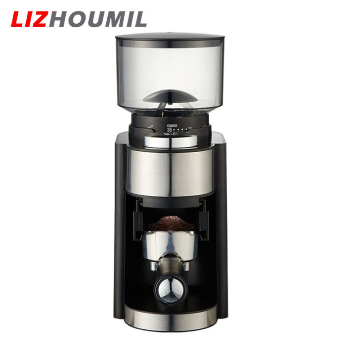 lizhoumil-เครื่องบดกาแฟไฟฟ้า25ระดับสำหรับใช้ในครัวเรือนปรับได้250กรัมกาแฟขนาดใหญ่โรงงานเครื่องบดถั่ว