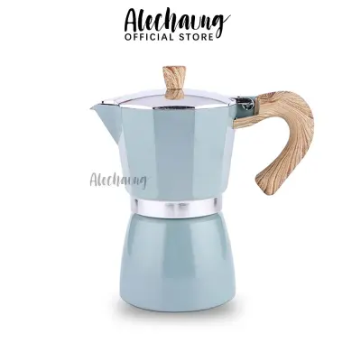 Alechaung โมก้าพอท กาต้มกาแฟ หม้อต้มกาแฟ สามารถชงกาแฟได้หลากหลาย กาต้มกาแฟสดพกพา 300ml ด้ามจับป้องกันการลวก มอคค่าพอท moka pot รับประกัน 3 เดือน