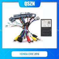 กล่อง HD-RZ-06 Canbus ดีวีดี QSZN สำหรับ Honda Civic 2016สายสายควบคุมวิทยุติดรถยนต์สายไฟ