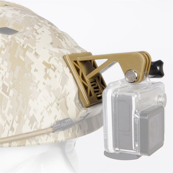 อุปกรณ์เสริมหมวกกันน็อค-front-bracket-mount-360-rotate-military-helmet-fixed-mount-base-adapter-bracket-for-gopro-xiaomi-yi-camera-camcorder