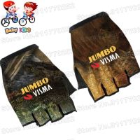 hotx【DT】 2022 Visma Kids Cycling Gloves Boys Children MTB Road Jerseys Gel Half