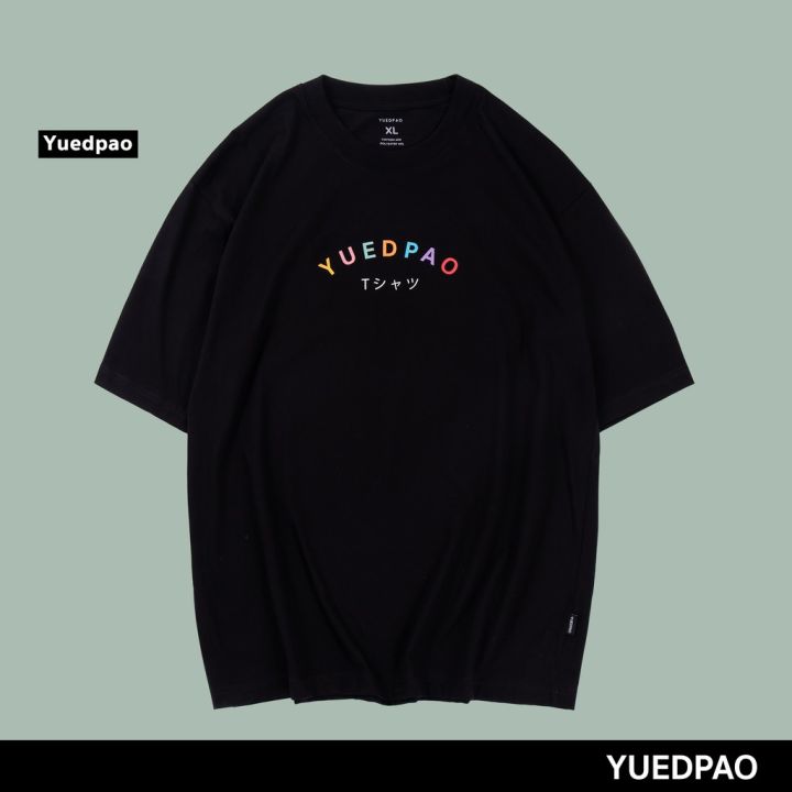 yuedpao-เสื้อยืด-oversize-colorful-รับประกันไม่ย้วย-2-ปี-ผ้านุ่มใส่สบายมาก-เสื้อยืดสีพื้น-เสื้อoversize-สี-black-9124