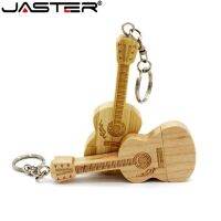 JASTER Metal keychain Natural wooden bamboo Guitar model usb flash drive pendrive 4GB 16GB 32GB 64GB memory stick LOGO customize