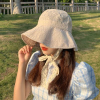 OMEA Lace Bucket Hat Women Cute Floral Fisherman Hat Summer Beach Visor Adjustable Ribbon Wide Brim Bonnet Elegant Cap Luxury