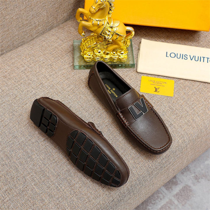 louis-2023รองเท้าผู้ชาย-รองเท้าธุรกิจคลาสสิกรองเท้าบุรุษหนังลายนูนหรูหรา