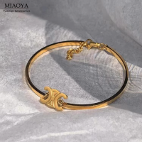 MIAOYA Fashion Jewelry Shop สร้อยข้อมือดีไซน์ตัวอักษร C สำหรับผู้หญิงทุกเพศอุปกรณ์เสริมคู่สินค้าขายดี