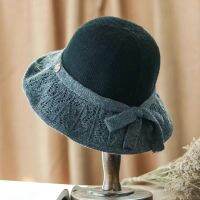 New Korean Sweet Cute Bowknot Fedoras Women All-Match Wool Cap Autumn Winter Fashion Chic Elegant European Female Hat