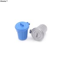 ✐✘♕ 1:12 Blue/Silver Dollhouse Simulation Kitchen Furniture Toys Pretend Play Miniature Accessories Dustbin/ Trash Can 16x30mm 1pc