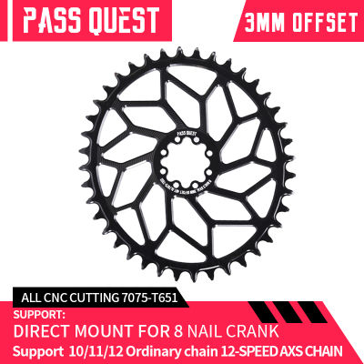 PASS QUEST รูปไข่แคบและกว้างฟัน Chainring 3มม. Offset Direct Mount Mountain Bike Chainring สำหรับ SRAM AXS 28T-44T