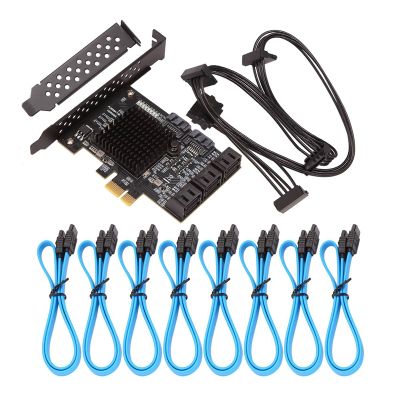 PCIE SATA Card 8 Port, 6Gbps SATA 3.0 PCIe Card, PCIe To SATA Controller Expansion Card, Upport 8 SATA 3.0 Devices