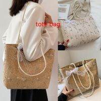 Womens Straw Rattan Wicker Crochet Beach Summer Handmade Bag