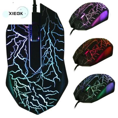 XIEGK ไฟช่วยหายใจ เมาส์เกม อุปกรณ์ออปติคอล เมาส์ LED เมาส์ RGB มืออาชีพอย่างมืออาชีพ 3คีย์6คีย์ เมาส์แบบมีสาย USB แล็ปท็อปเดสก์ท็อป