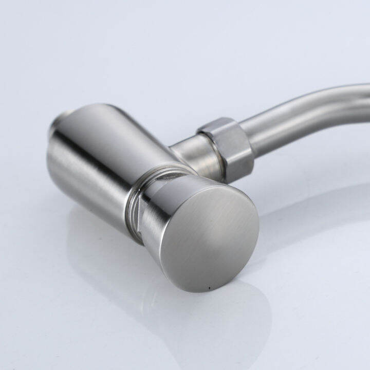 SUS304 Stainless Steel Urine Flush Valve Hand Press Water Flusher Wall