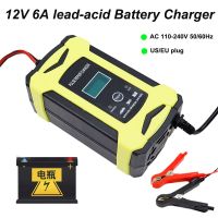 ZZOOI 6A 12V Lead-acid Battery Charger Intelligent Universal Pulse Repair Belt Display for Automobile and Motorcycle Battery Charger