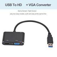 Konverter ระบบเสียงสำหรับแล็ปท็อป,USB3.0 HDMI 1080P HD Ke VGA Untuk คอมพิวเตอร์แล็ปท็อป Ke/ TV Tampilan Layar Ganda