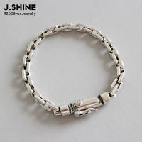 JShine 100 925 Sterling Silver Bracelets for Women Men Charm Bracelets Bangles Thick Link Chain Bracelet Female Silver Costume