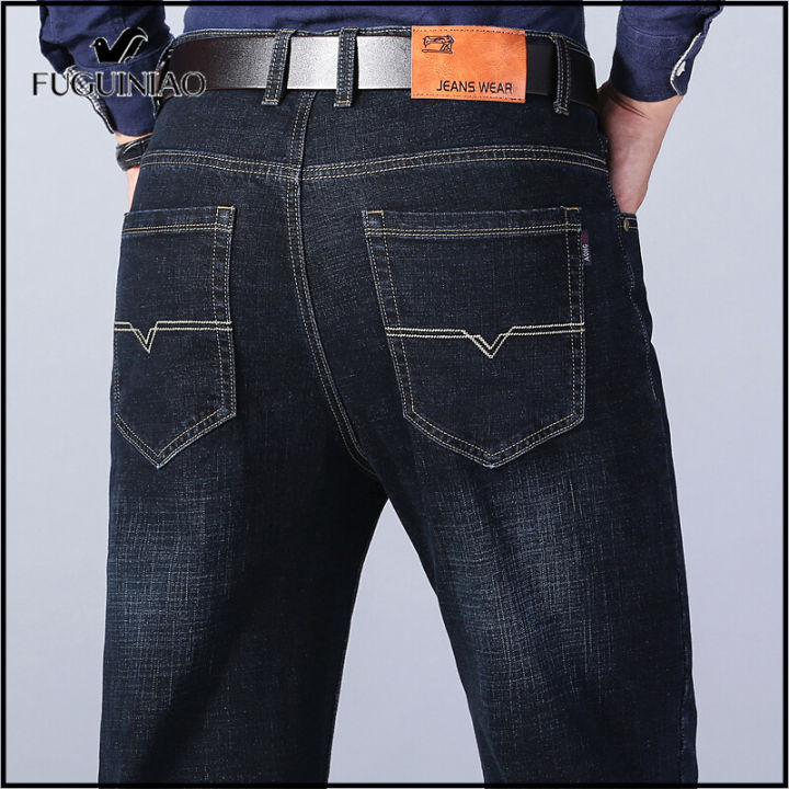 fuguiniao-ผู้ชายกางเกงยีนส์ยืด-slim-กางเกงทางการแบรนด์เสื้อผ้าผู้ชาย9449