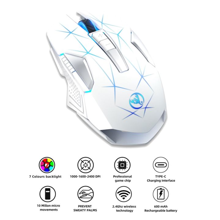 hxsj-t300-wireless-2-4g-mouse-ergonomic-mouse-2400-dpi-optical-mouse-rgb-backlight-mute-gaming-mouse-black