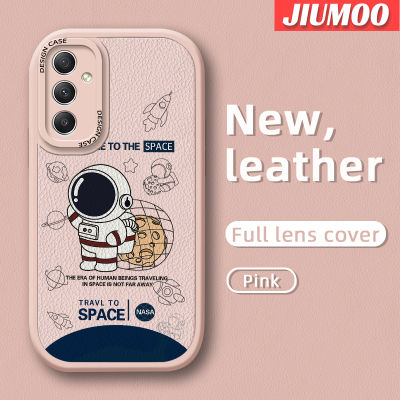 JIUMOO เคส A54 A34 A14ปลอกสำหรับ Samsung 5G เคสลายการ์ตูนน่ารักลายนักบินอวกาศดีไซน์ใหม่เคสฝาปิดซิลิโคนนุ่มด้านหลังเคสใส่โทรศัพท์หนังกันกระแทกเลนส์กล้องถ่ายรูปเคสป้องกันรวมทุกอย่าง