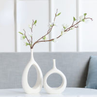 1pcs Creative Ceramic Vases Tabletop Decorative Flowerware Modern Home Figurines for Interior Decor WhiteBlack