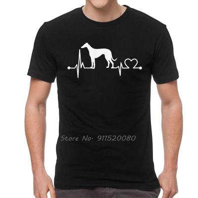 Greyhound Heartbeat T Shirts Men Short Sleeve Cotton T-Shirt Funny Love Dog Pet Tee Tops Harajuku Tshirt Gift Idea
