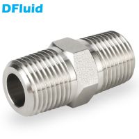 SS316 Male NPT BSP BSPT R Thread Hex Nipple 1/8 1/4 3/8 1/2 3/4 1 Pipe Fitting Connector 3000psig 20MPa Stainless Steel