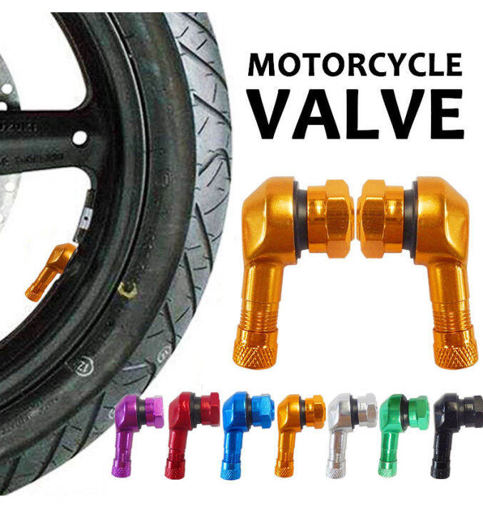 【CW】2PCS Aluminum Alloy Valve Motorcycle Rim 90 Degree Angle Motorcycle
